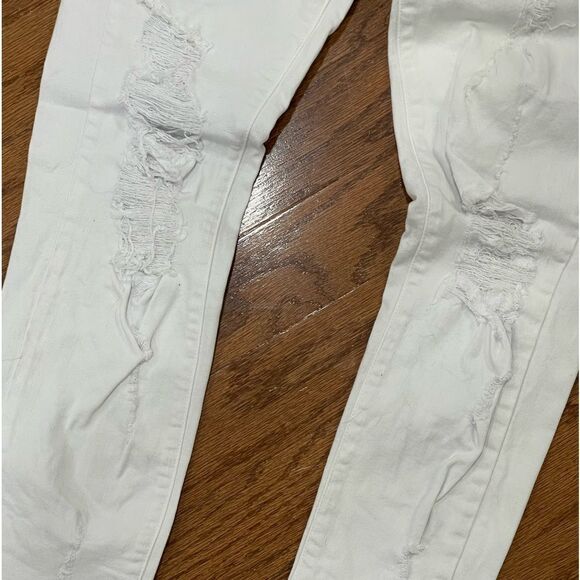 EUC Stitch Fix Just Black Distressed Skinny Jean White sz 30 - Picture 2 of 4